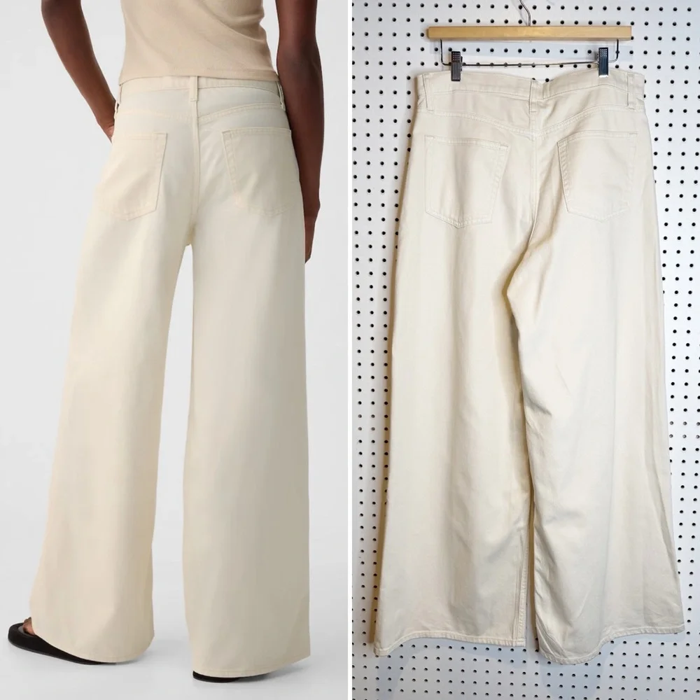 GAP | NWT Mid Rise UltraSoft Baggy‎ Jeans in Ecru Beige (off-white) Sz. 29 / 8 - Picture 2 of 7